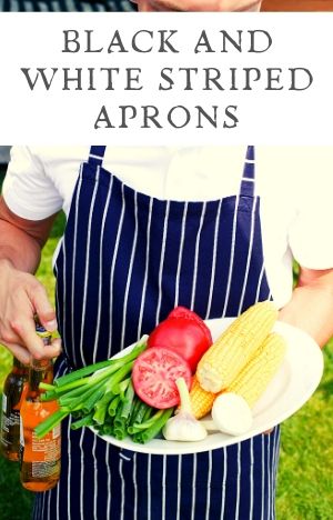 Black and White Striped Aprons